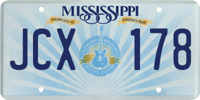 MS license plate JCX178