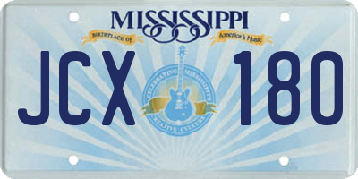 MS license plate JCX180