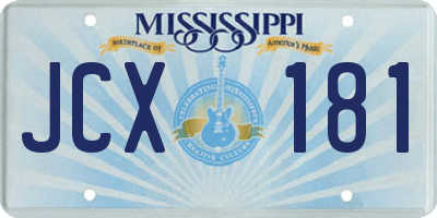 MS license plate JCX181