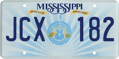 MS license plate JCX182