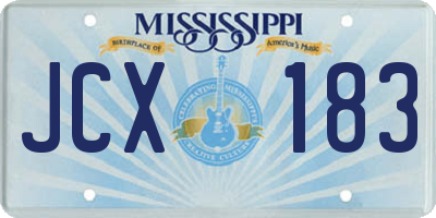 MS license plate JCX183
