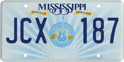 MS license plate JCX187