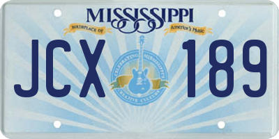 MS license plate JCX189