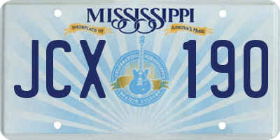 MS license plate JCX190