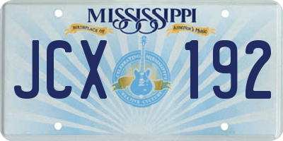 MS license plate JCX192