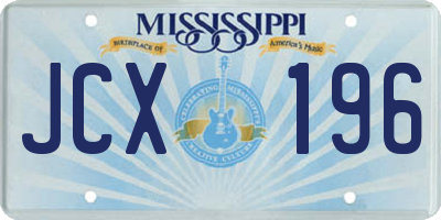 MS license plate JCX196