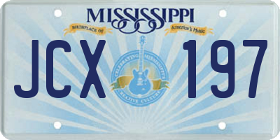 MS license plate JCX197