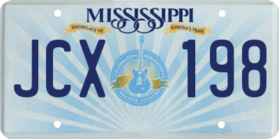 MS license plate JCX198