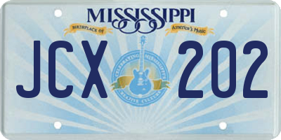 MS license plate JCX202