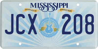 MS license plate JCX208
