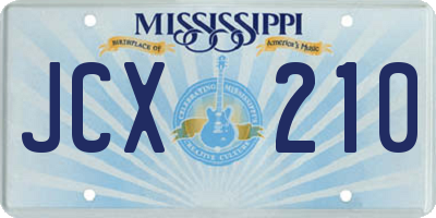 MS license plate JCX210