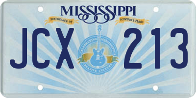 MS license plate JCX213