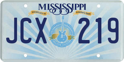 MS license plate JCX219