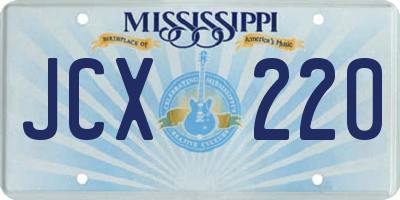 MS license plate JCX220