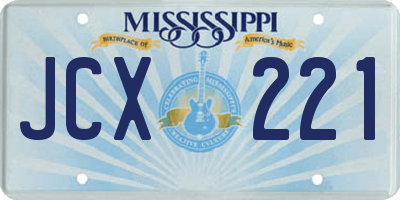 MS license plate JCX221