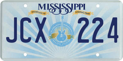 MS license plate JCX224