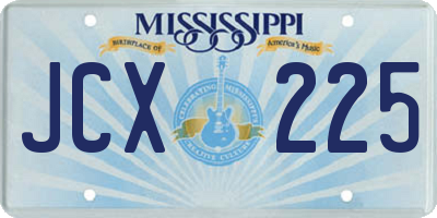 MS license plate JCX225