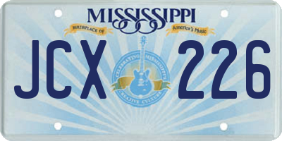 MS license plate JCX226