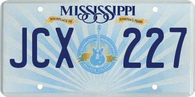 MS license plate JCX227