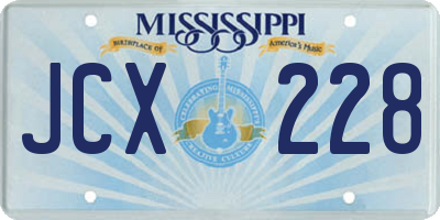 MS license plate JCX228