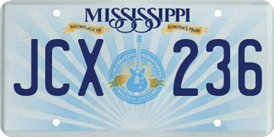 MS license plate JCX236