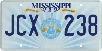 MS license plate JCX238