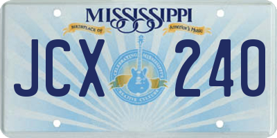 MS license plate JCX240