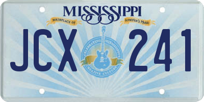 MS license plate JCX241