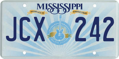 MS license plate JCX242