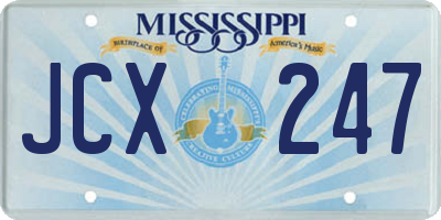 MS license plate JCX247