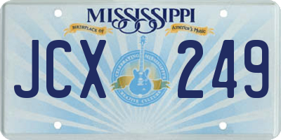 MS license plate JCX249