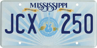 MS license plate JCX250