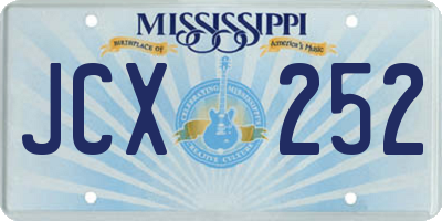 MS license plate JCX252