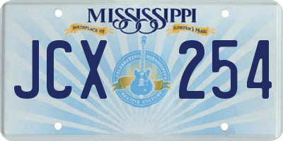 MS license plate JCX254