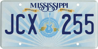 MS license plate JCX255