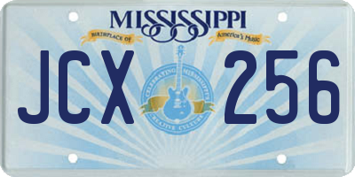 MS license plate JCX256