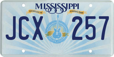 MS license plate JCX257
