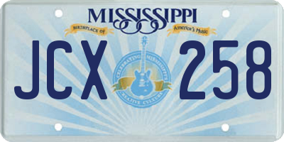 MS license plate JCX258