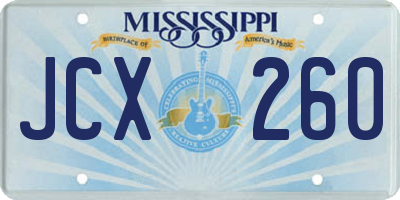 MS license plate JCX260
