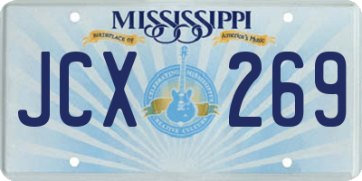 MS license plate JCX269