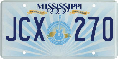 MS license plate JCX270