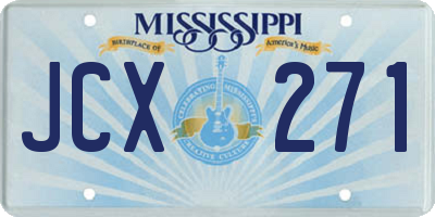 MS license plate JCX271