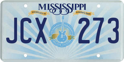 MS license plate JCX273