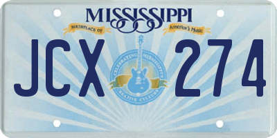 MS license plate JCX274