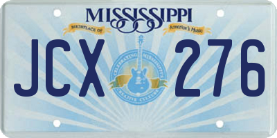 MS license plate JCX276