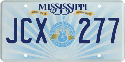 MS license plate JCX277