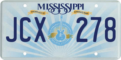 MS license plate JCX278