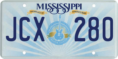 MS license plate JCX280