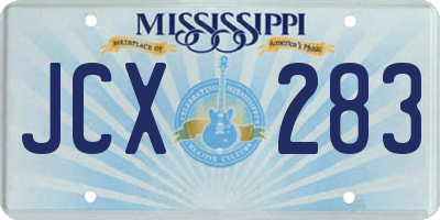 MS license plate JCX283