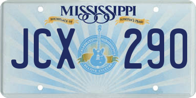 MS license plate JCX290